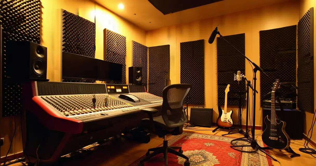 မြန်မာ ရန်ကုန်မှ Recording Studio အတွင်း ပိုင်းမြင်ကွင်း