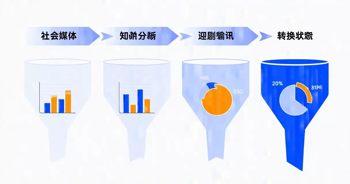 Social Media Funnel မှ Conversion အထိ GA4 tracking ဆောင်ရွက်ပုံ diagram
