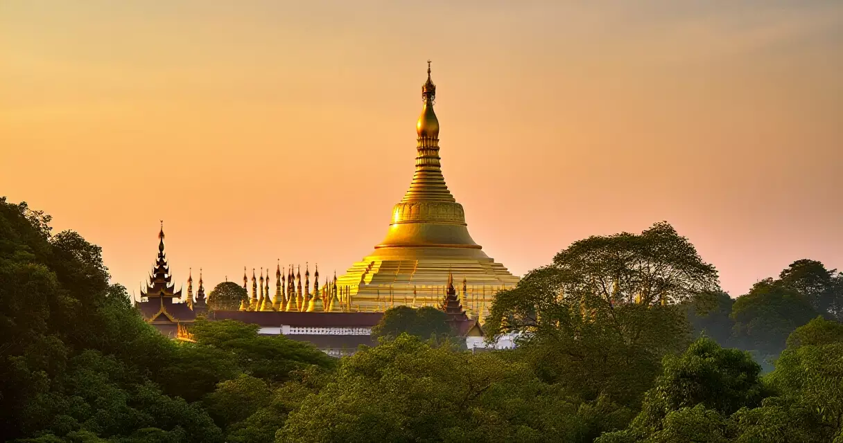 ရန်ကုန်မြို့ ရွှေတိဂုံဘုရားတောင် အနောက်ဘက်ကြည့်ကွင်းမြင်ကွင်း