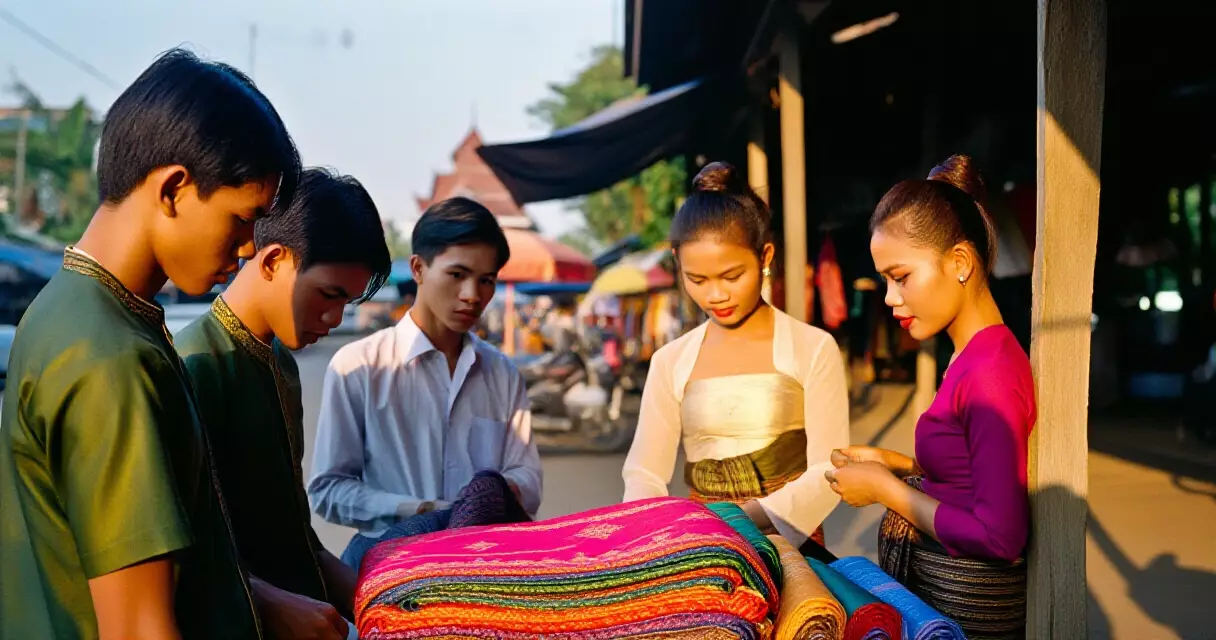 ရန်ကုန် လူငယ်များ ဈေးတွင် အဝတ်အထည် ရွေးချယ်နေသည်
