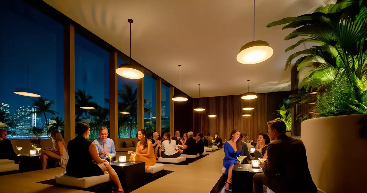 ရန်ကုန်မြို့ luxury lounge တွင် ပွဲပါတီ ဆင်နွဲနေသည့် မြင်ကွင်း