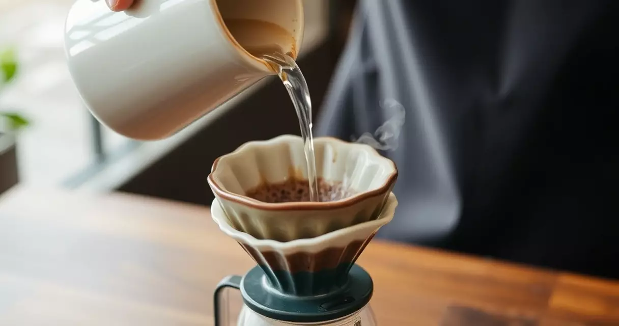 Craft Cafe တွင် single origin pour over ကော်ဖီ ဖျော်စပ်နေပုံ