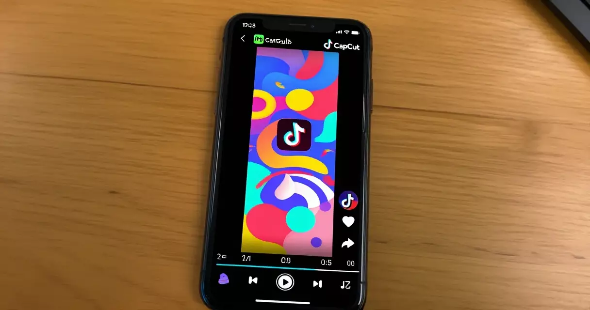 CapCut app ဖြင့် TikTok video edit လုပ်နေသော smartphone screen