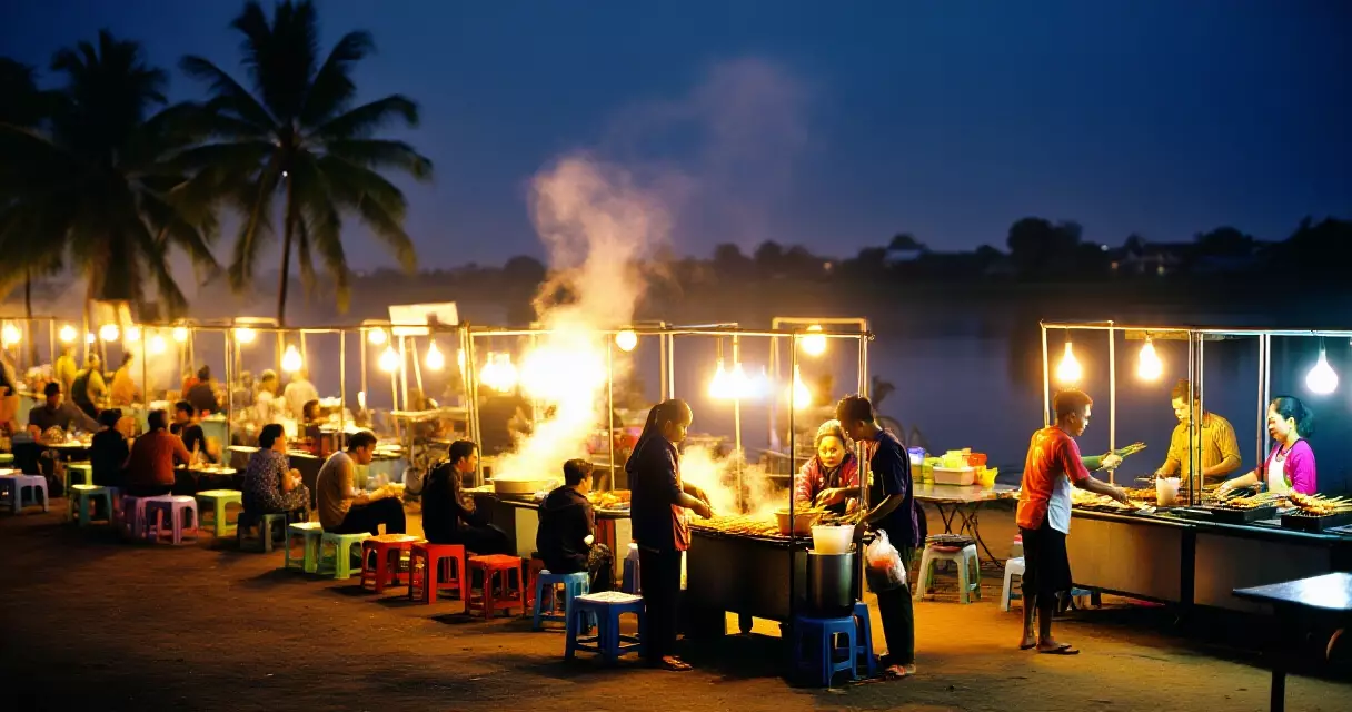 ရန်ကုန် ဆိပ်ကမ်းလမ်း ညဘုတ်ဈေး၊ ၂၀၂၆ &mdash; လမ်းဘေးအစားအသောက် ဆိုင်တန်းများ