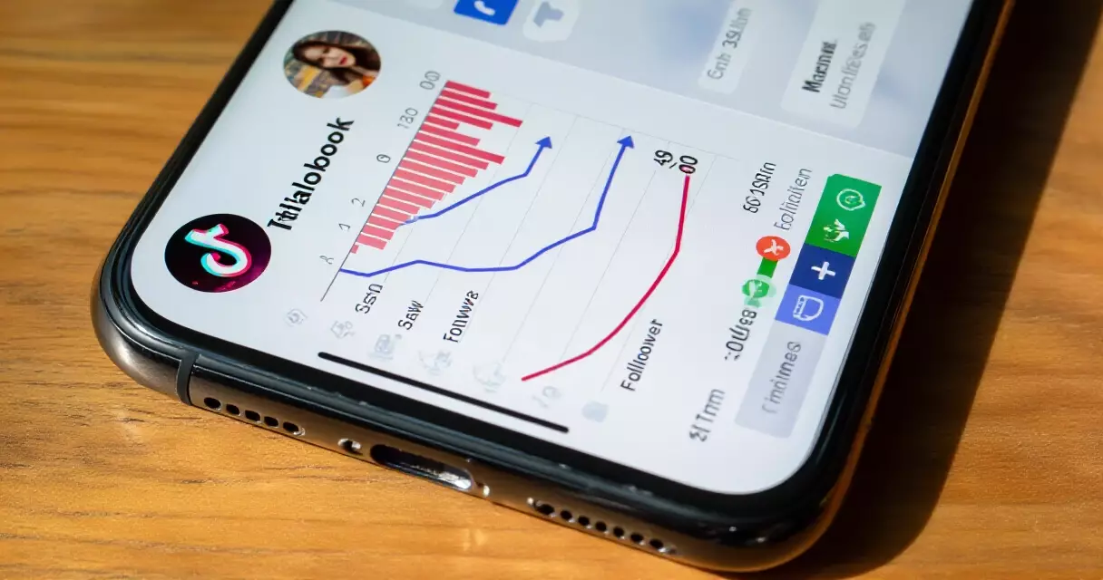 မြန်မာ influencer marketing analytics dashboard ပြသနေသော smartphone