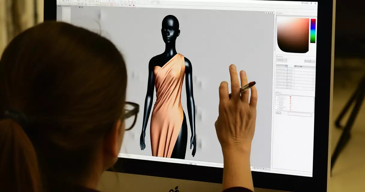 CLO 3D တွင် digital avatar ပေါ်၌ 3D ဝတ်စုံ simulate ပြုလုပ်နေပုံ