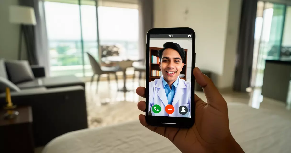 ရန်ကုန်တွင် MyDoc Telemedicine App ဖြင့် ဆရာဝန်နှင့် Video Call ပြုလုပ်နေပုံ