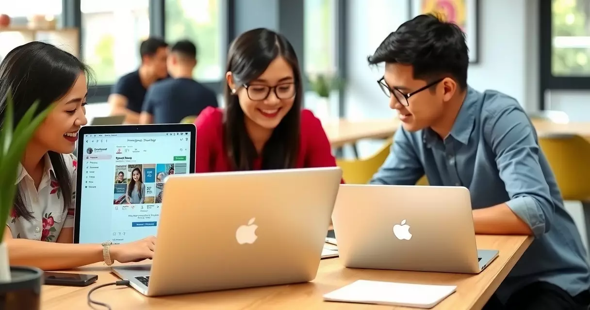 မြန်မာ Marketing Team Canva Pro ဖြင့် ပူးပေါင်းဒီဇိုင်းရေးဆွဲနေသော မြင်ကွင်း