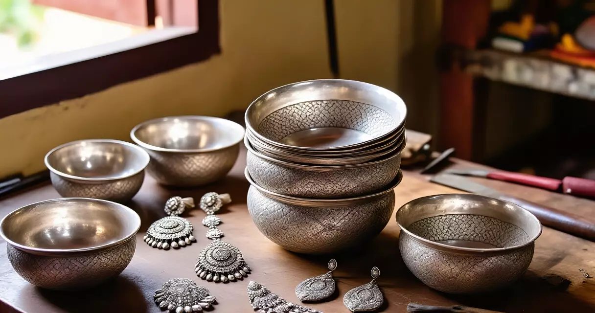 မန္တလေး ငွေထည် ပြုလုပ်မှုဆိုင်ရာ ကျွမ်းကျင်ပညာရှင်၏ ငွေထည်ဓာတ်ကားများ
