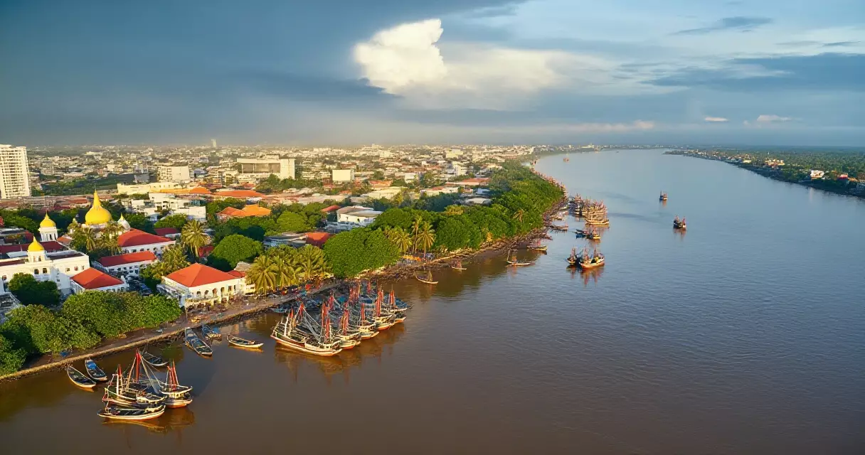 ရန်ကုန်မြို့ ပထဝီဝင် အနေအထားနှင့် မြစ်ဆိပ်ကမ်းမြင်ကွင်း