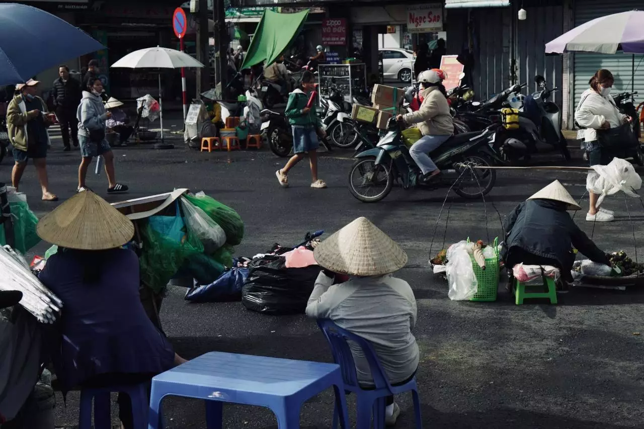 Bustling Asian street market scene representing the real daily hustle and life in Myanmar Yangon 2026